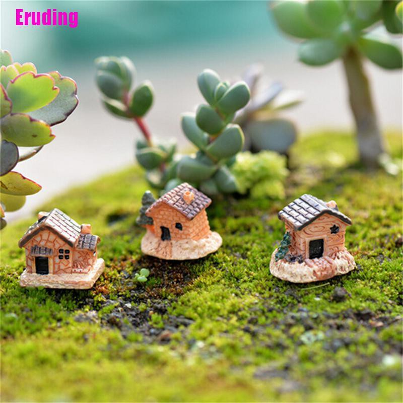 Bộ 3 Mô Hình Ngôi Nhà Nhỏ Xinh Trang Trí Sân Vườn