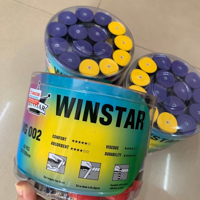 Quấn Cán Vợt Cầu Lông Tennis Winstar Chính Hãng Êm, Thấm Hút Mồ Hôi Tốt