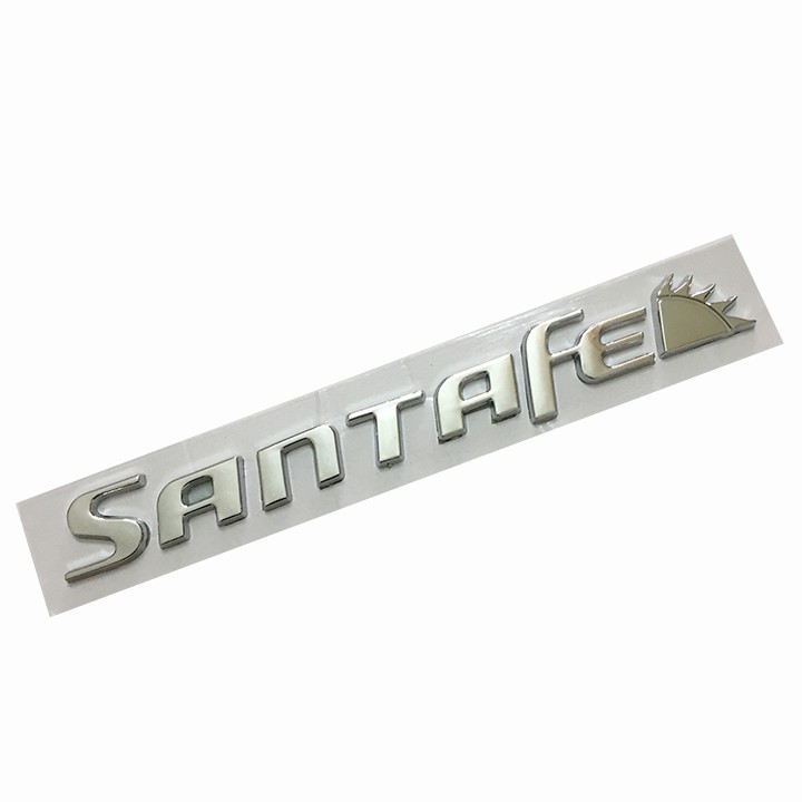 Tem Dán Xe Ô Tô, Tem Dán Xe,Tem Logo Chữ Nổi SANTAFE Dán Đuôi Xe