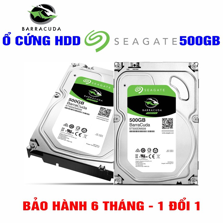 Ổ cứng PC 3.5” Seagate BarraCuda 500GB - Tháo máy đồng bộ mới 99%  – Bảo hành 6 tháng - CHÍNH HÃNG