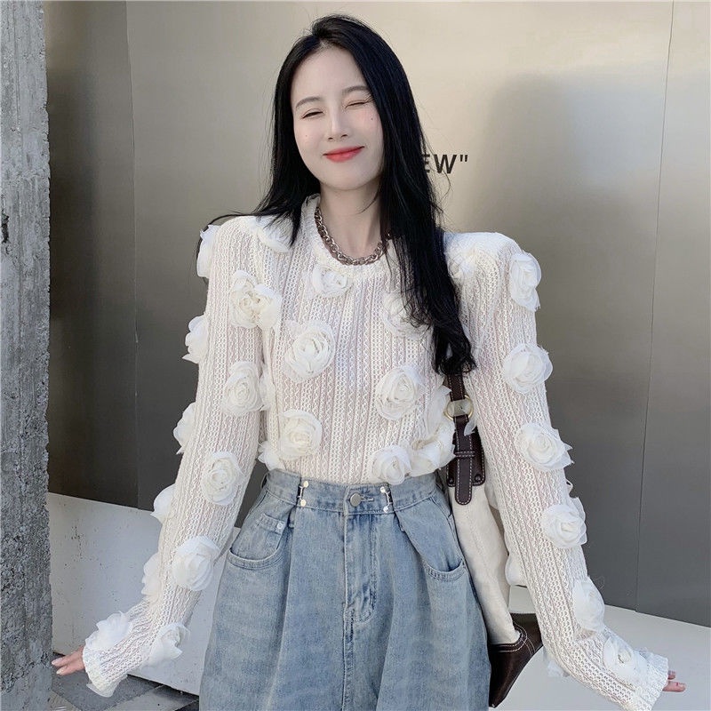 Áo Sơ Mi Nữ Tay Dài Phối Ren Thời Trang Xuân Hè Phong Cách Phương Tây Mới