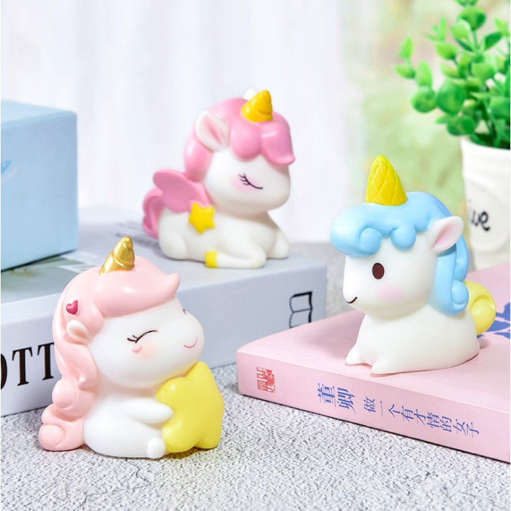 Mô hình ngựa kỳ lân Unicorn dễ thương (rỗng, trang trí bánh được nhé)