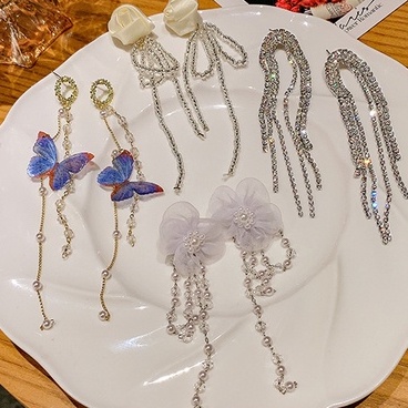 Bông Tai Dáng Dài Phối Tua Rua Thời Trang Mùa Hè Mới 2023 Cho Nữ