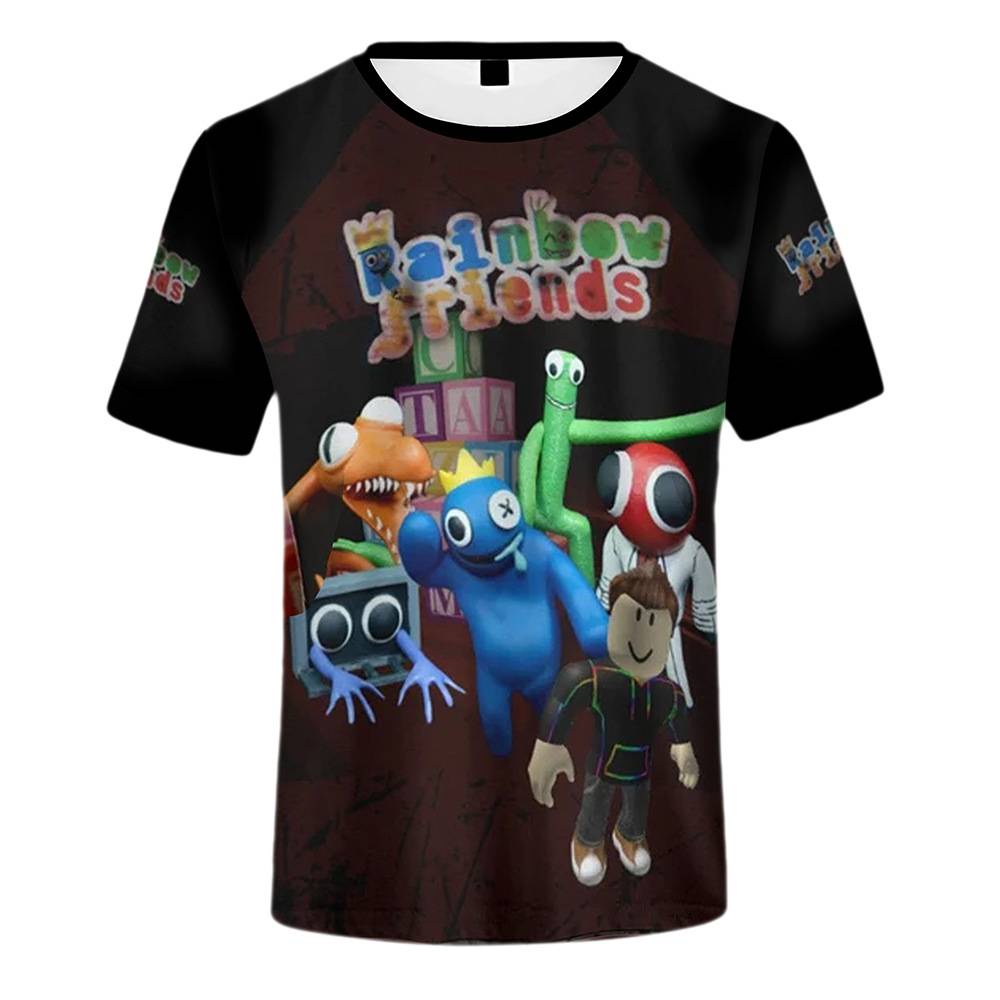Áo Thun Tay Ngắn Dáng Rộng In Họa Tiết Hoạt Hình Roblox Rainbow Friends Độc Đáo Thời Trang Cho Nam Và Nữ
