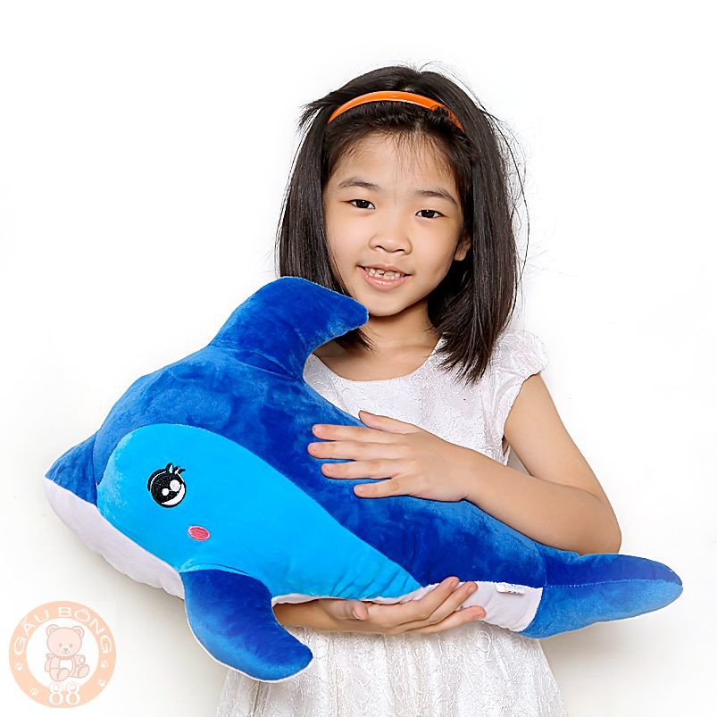 Gấu bông cá heo xanh size 50cm