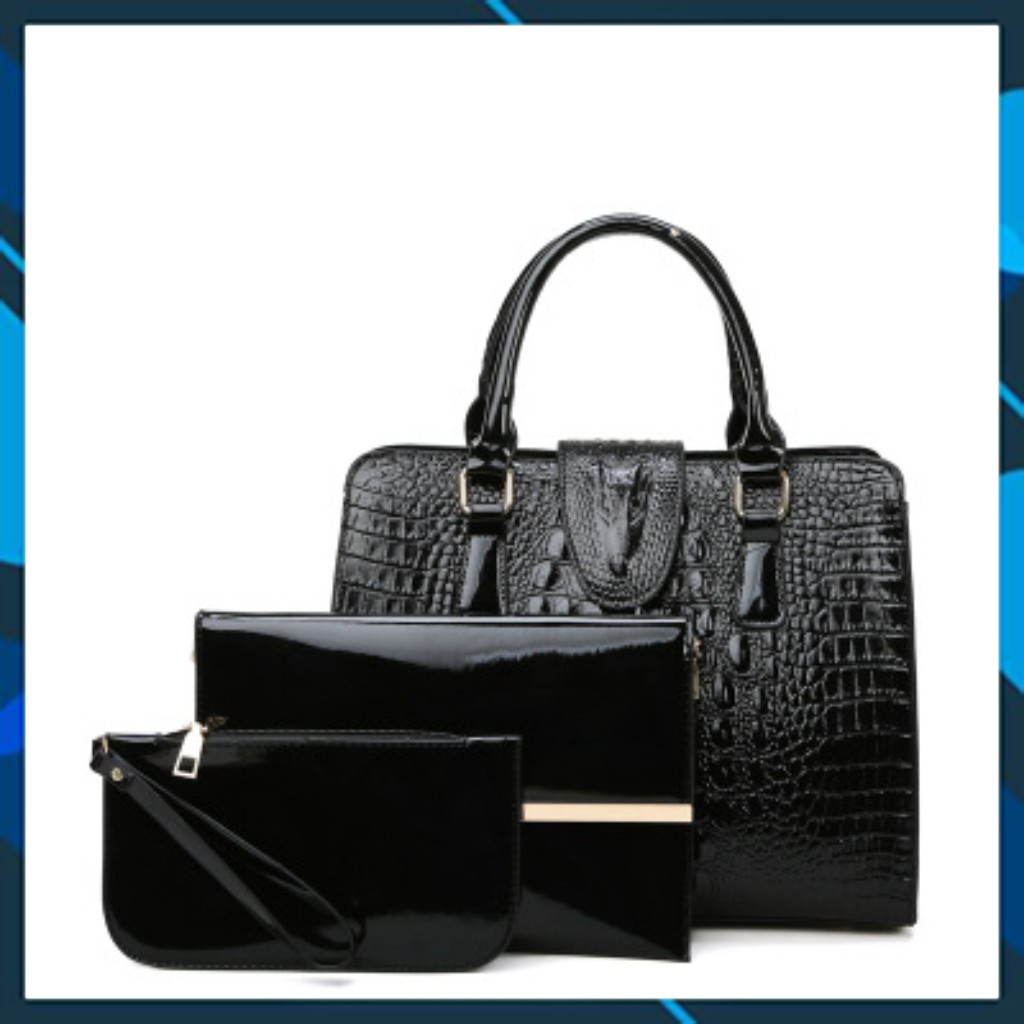 Túi xách công sở da cá sấu tinh xảo thời trang Âu Mỹ 2021 (combo 3 món) TX18 túi đeo chéo -Chip Xinh Boutique