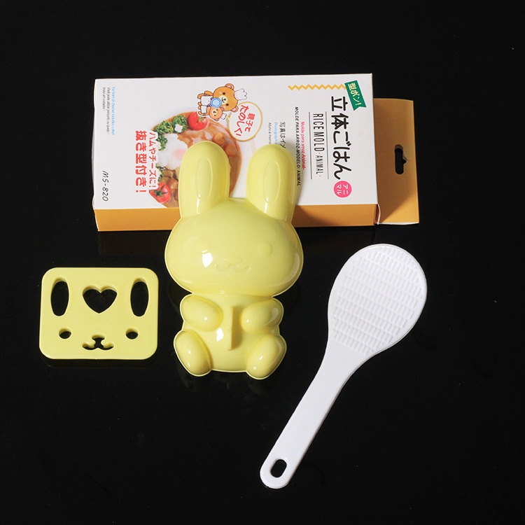 Khuôn Làm Cơm Nắm Hình Thỏ Hoạt Hình 3D Sáng Tạo Cho Trẻ Em
