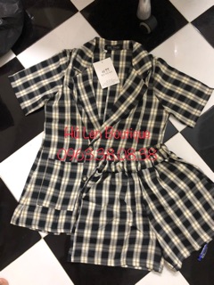 SET ÁO VEST CARO QUẦN SHORT (KÈM HÌNH THẬT)