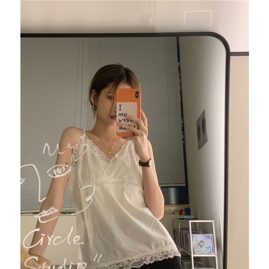 Áo Hai Dây Phối Ren Thời Trang Mùa Hè Dành Cho Nữ 2022