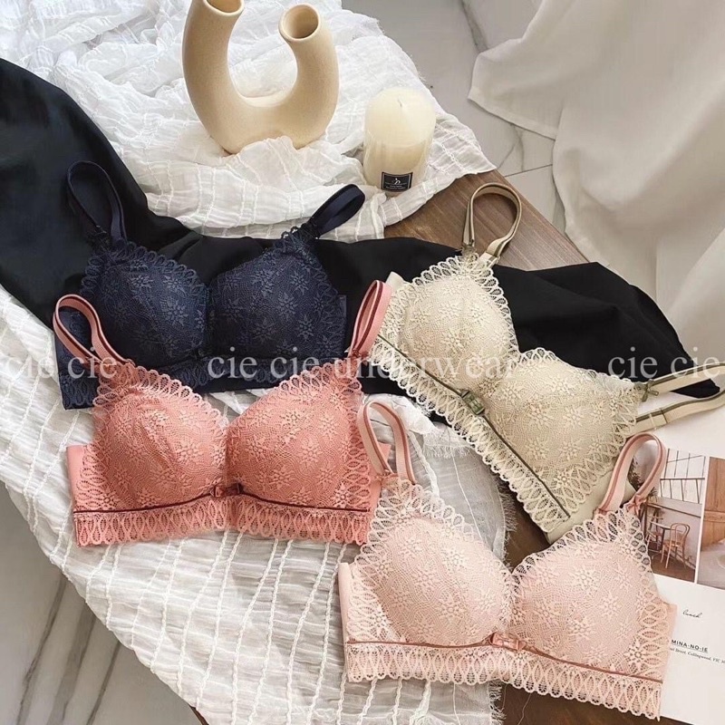 Áo lót không gọng đệm bông dày 4cm cup A cho ngực nhỏ, áo bra cao cấp xu chiêng đồ nội y cho chị em 9219