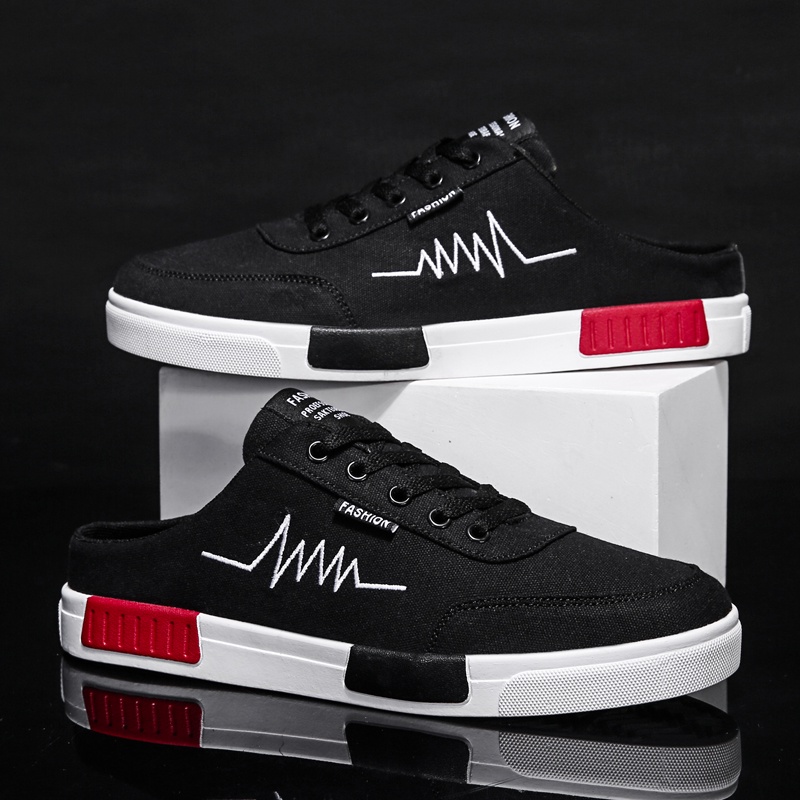 Giày lười vải canvas gọn nhẹ thoáng khí thoải mái thời trang cho nam 9166