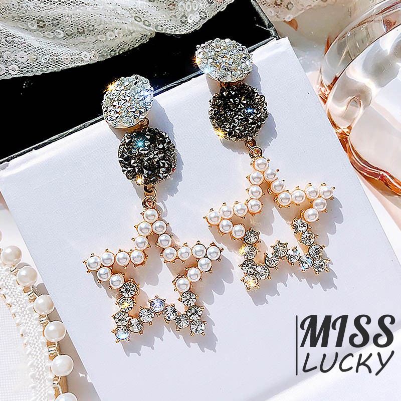 Hoa tai mạ bạc hình ngôi sao xinh xắn cho nữ