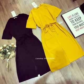 Váy cotton xẻ giữa