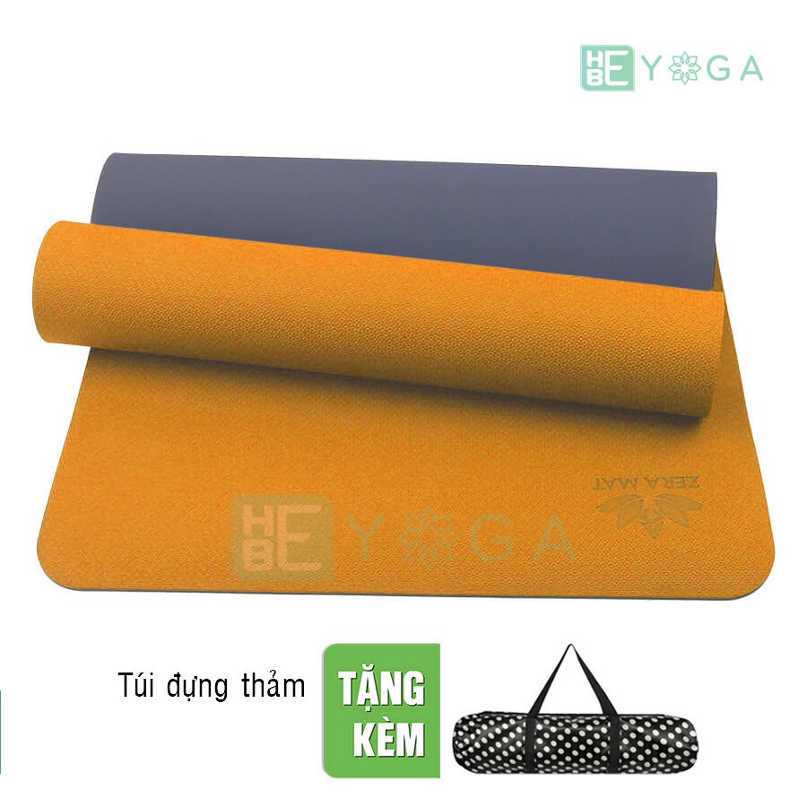 Thảm Tập Yoga Gym Zera Mat TPE 6mm 2 Lớp Cao Cấp Màu Cam