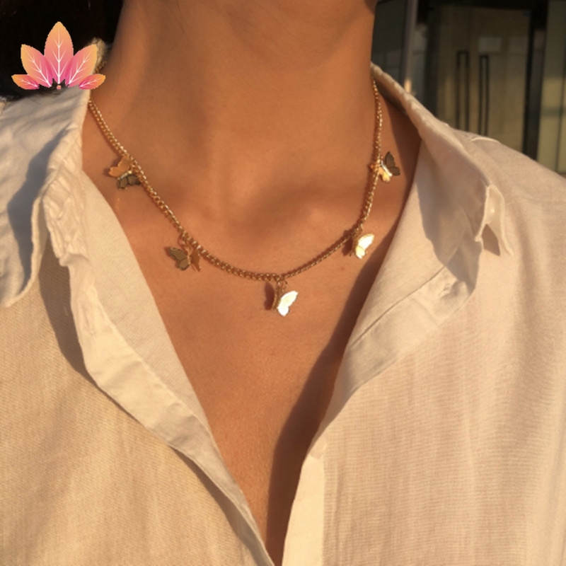 Dây Chuyền Phối Mặt Hình Bướm Dễ Thương Jp5