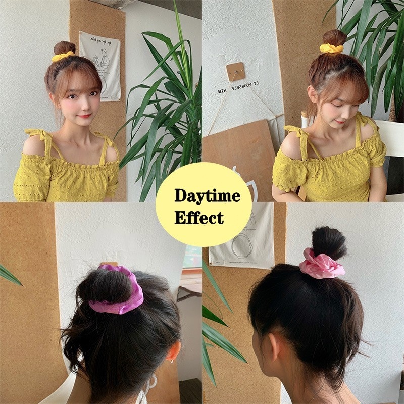 Dây Cột Tóc Satin Satin Bản Lớn Dạ Quang Đơn Giản Thời Trang Xu Hướng Cho Nữ