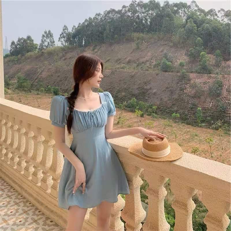 Váy nhún ngực tiểu thư đẹp sang trọng , duyên dáng, nữ tính, xinh đẹp