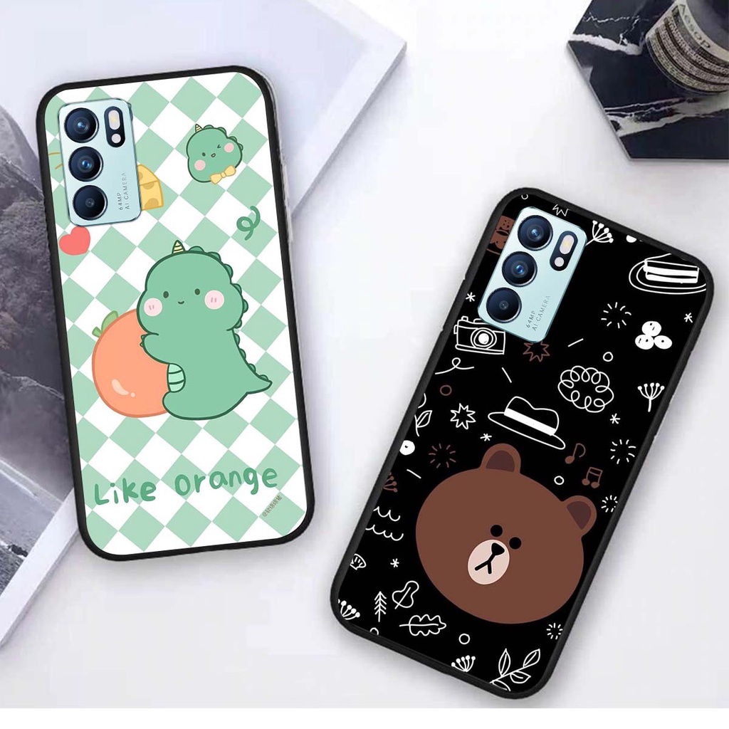 Ốp lưng Oppo RENO 6 5G in hình khủng long , gấu nâu xinh xắn, siêu cute  mà còn vô cùng RẺ -ĐẸP