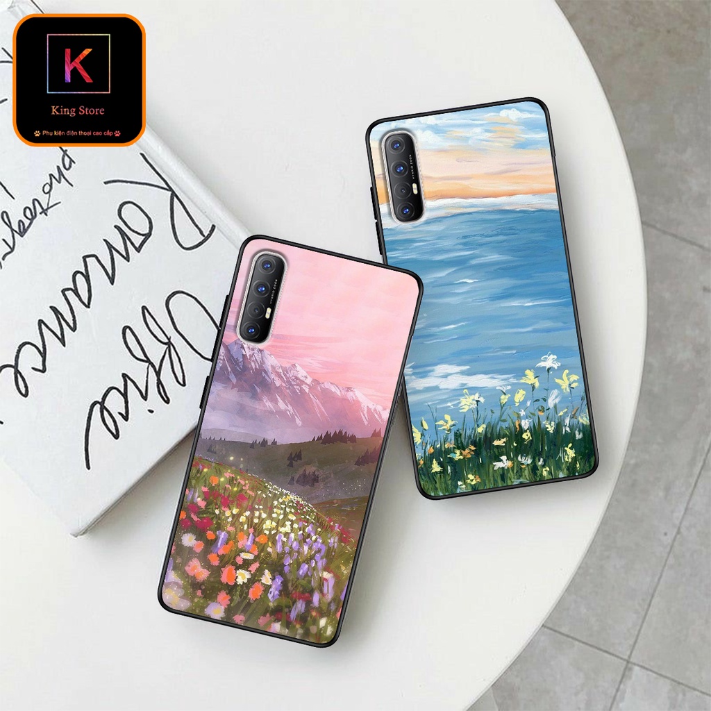 Ốp lưng Oppo Reno 3 - Oppo Reno 3 Pro - Ốp in hình Cánh đồng hoa - Chất liệu TPU siêu bền