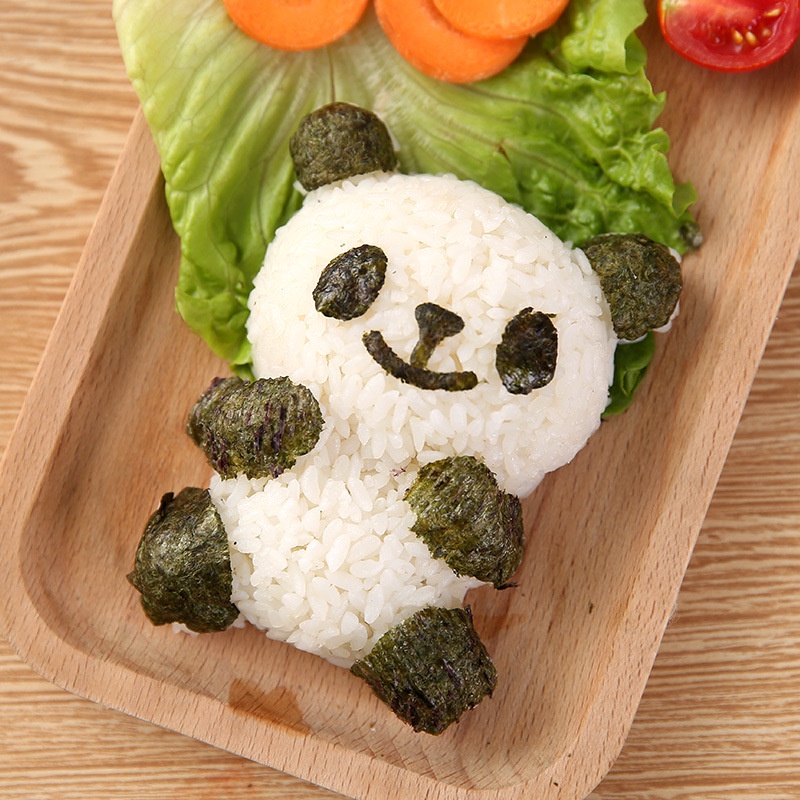 Khuôn làm cơm nắm bento dạng nhấn hình gấu trúc thỏ gấu hoạt hình dễ thương cho trẻ em