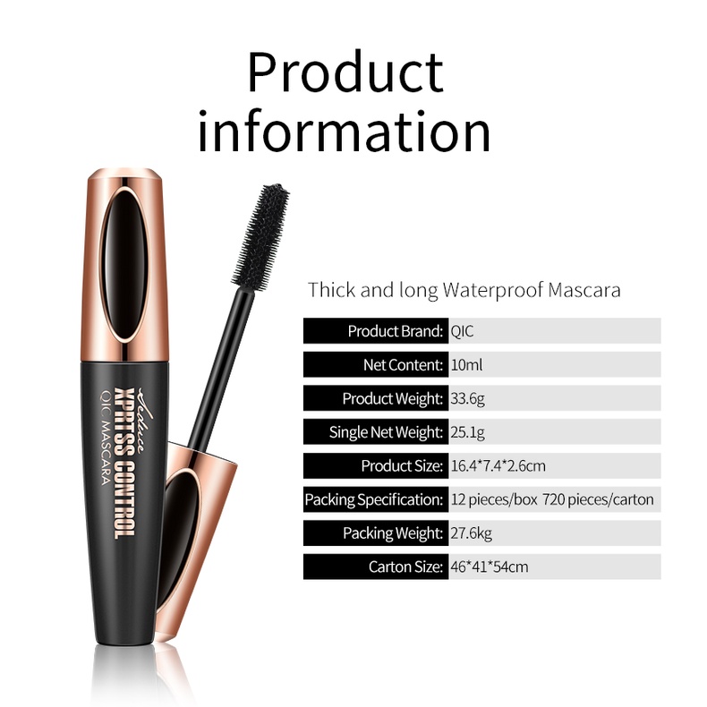 Mascara Qic Màu Đen Chống Thấm Nước Làm Cong Dày Và Dài Mi