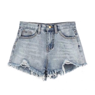 Quần short jean nam ống rách thời trang