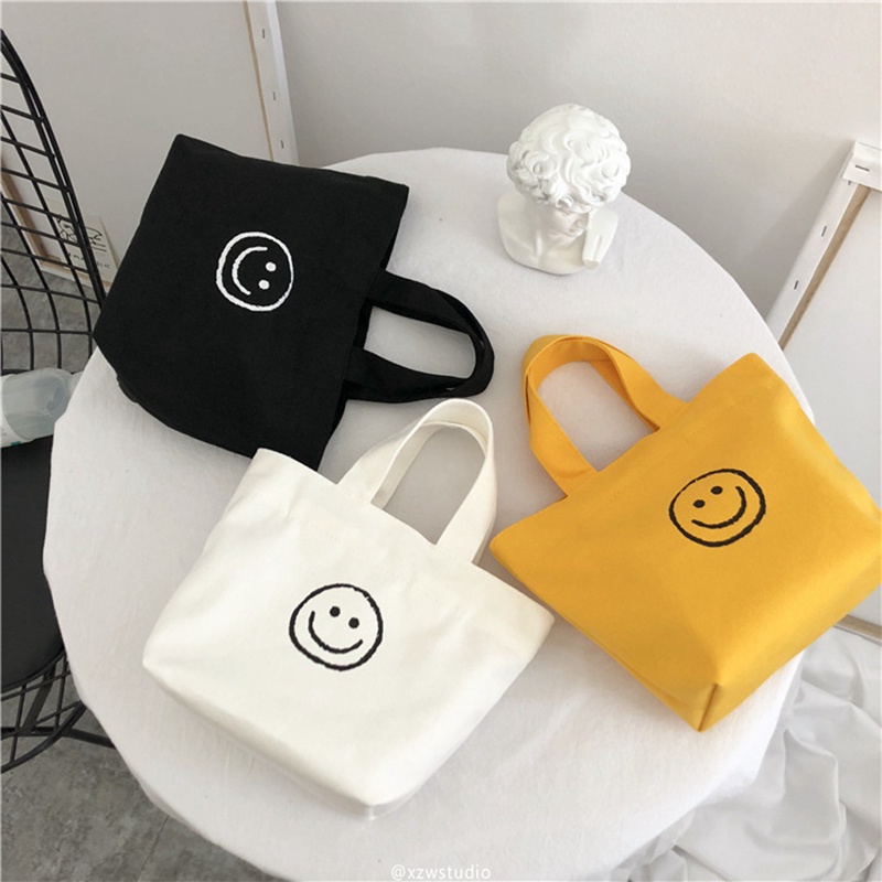 Túi xách bằng vải canvas in họa tiết độc đáo nhỏ gọn dùng đựng đồ