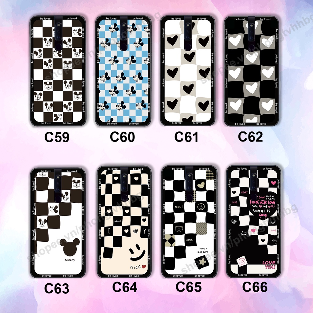 Ốp lưng Oppo F11 / F11 Pro  ốp họa tiết trái tim caro, chuột mikey thể thao cực đẹp cute cực bền bỉ