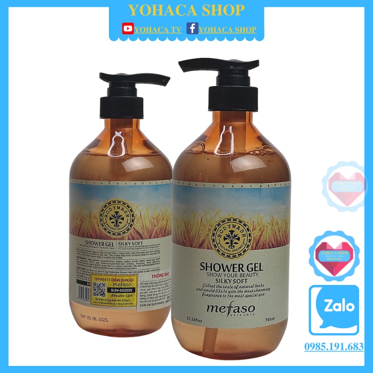 Sữa tắm nữ Mefaso silky soft hương lúa mạch 750ml