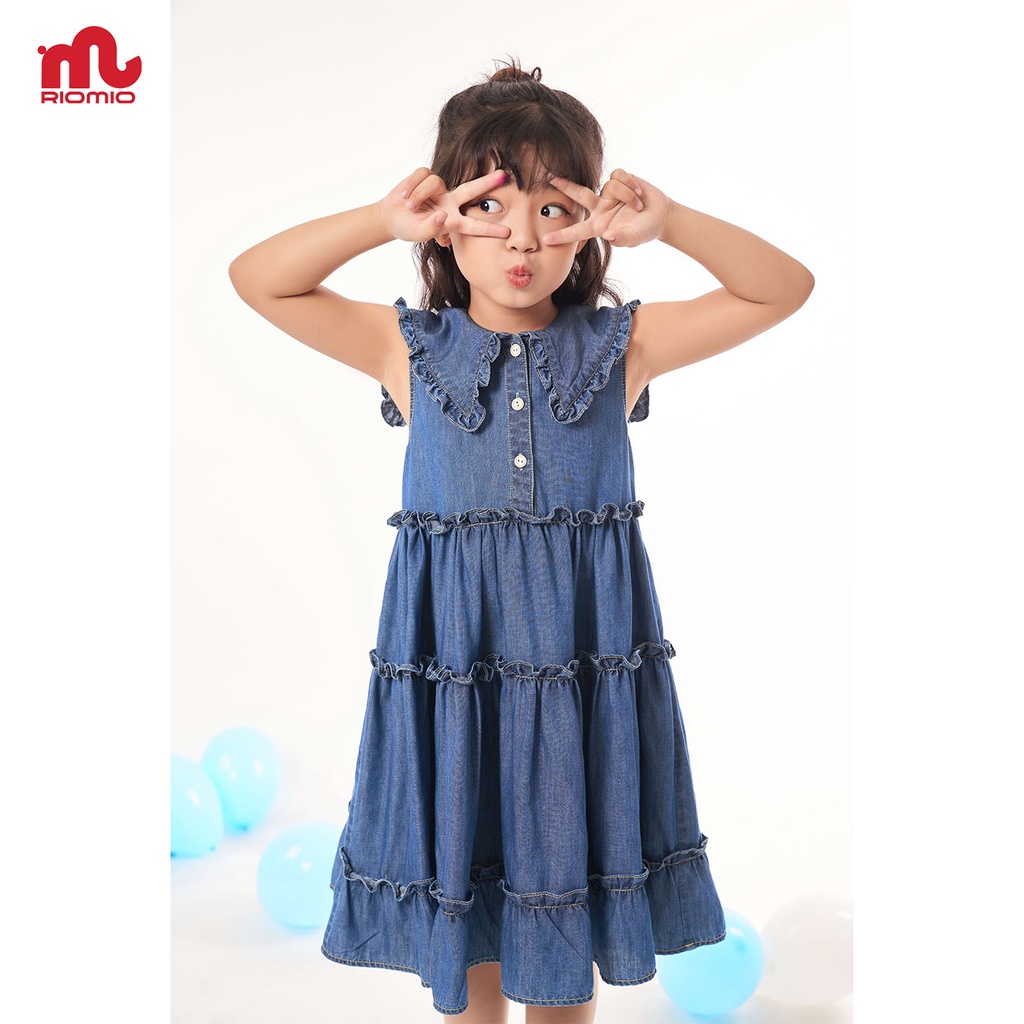 Váy bé gái 2-9 tuổi (13-33kg) dáng xòe RIOMIO 100% cotton jean USA cao cấp siêu xinh cho bé - RO211