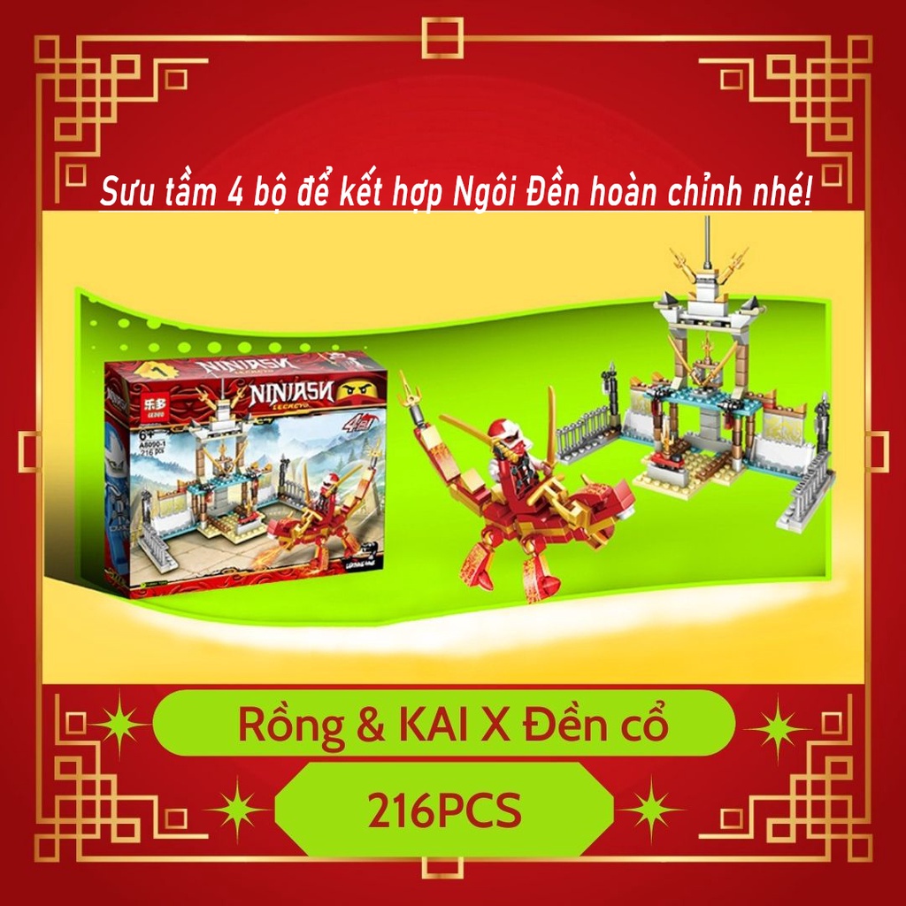 Đồ chơi lắp ráp ninjago mẫu A8090 ngôi đền cổ cùng chiến binh ninjago +220PCS/bộ