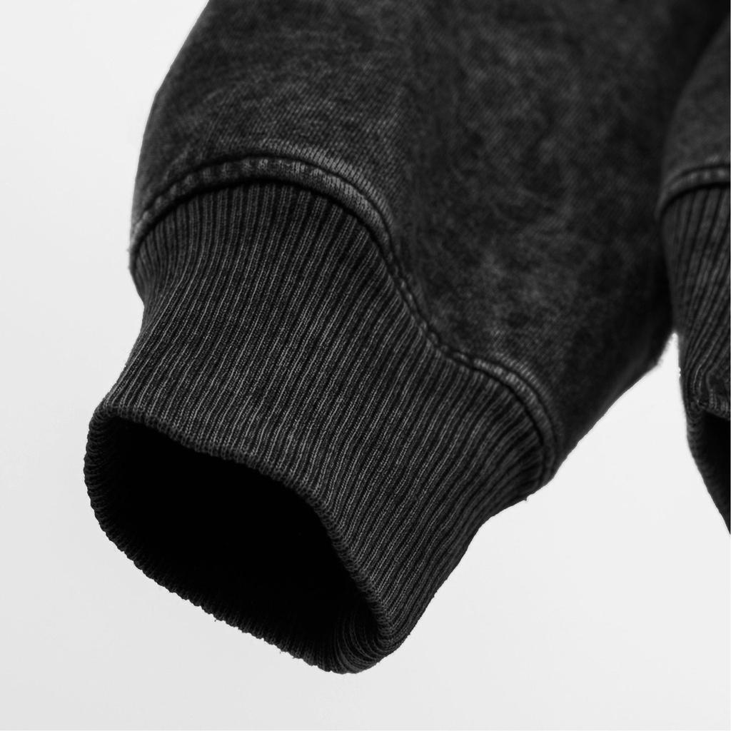 Áo hoodie wash ATHANOR chất nỉ chân cua 100%cotton premium mẫu in logo nổi basic màu loang xám