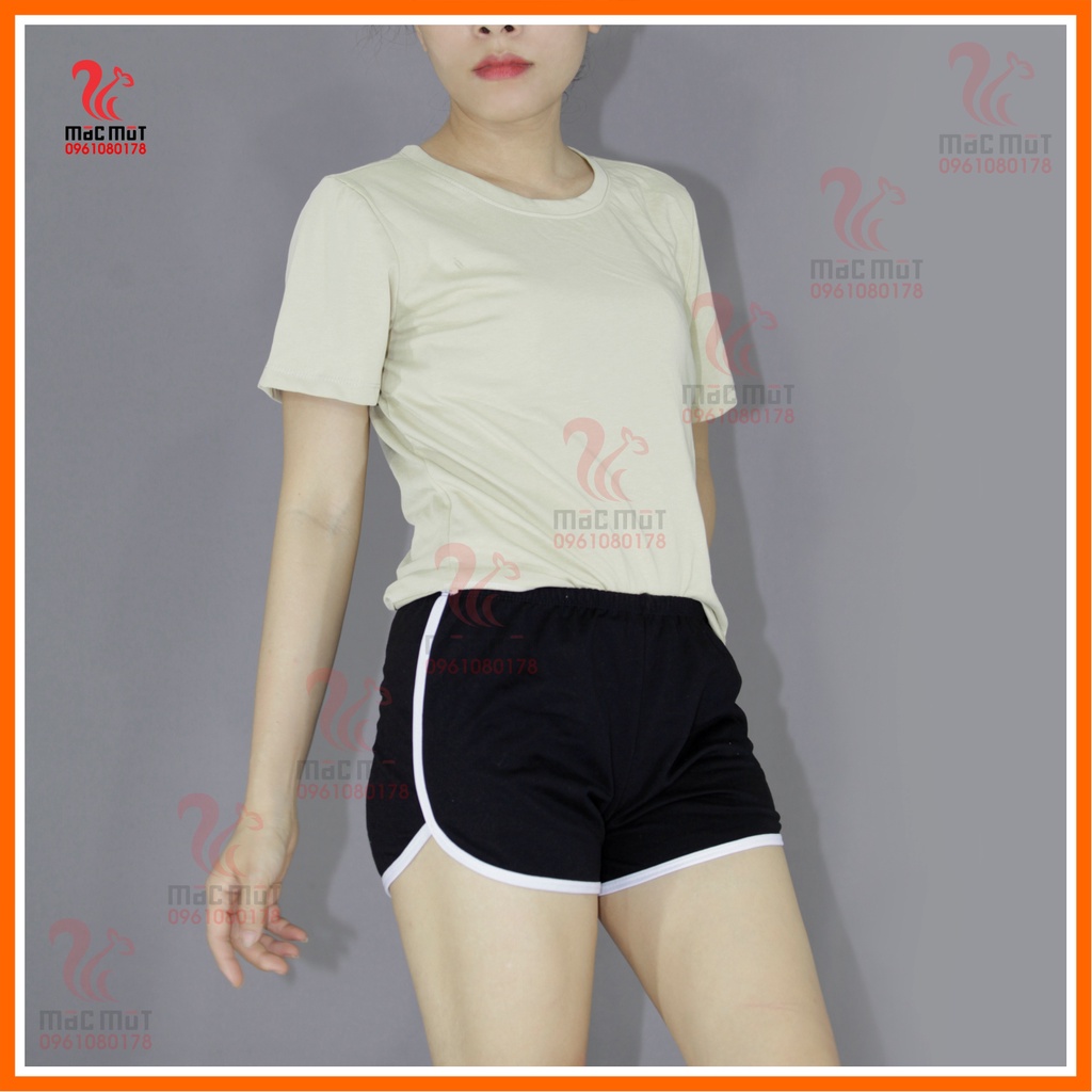 Q010 - Quần thời trang dễ thương phù hợp làm đồ mặc nhà, đồ đi ngủ, đồ tập thể thao. Quần thun ngắn cotton, Macmot