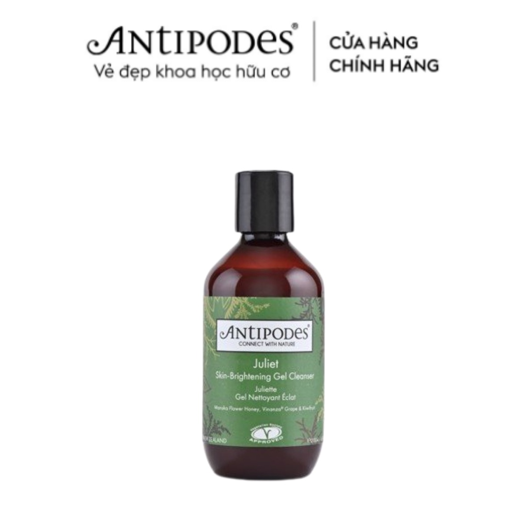 Combo Sữa Rửa Mặt Làm Sáng Da Antipodes Juliet 200ml+Tinh Dầu Dưỡng Da Antipodes Face Rosehip &amp; &amp; Avocado Oil 30ml