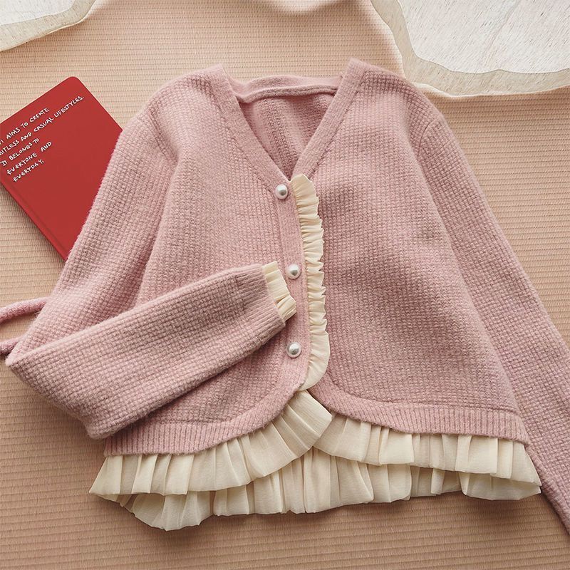 Áo Khoác Cardigan Dệt Kim Dáng Ngắn Thời Trang Mùa Xuân 2022 Cho Nữ