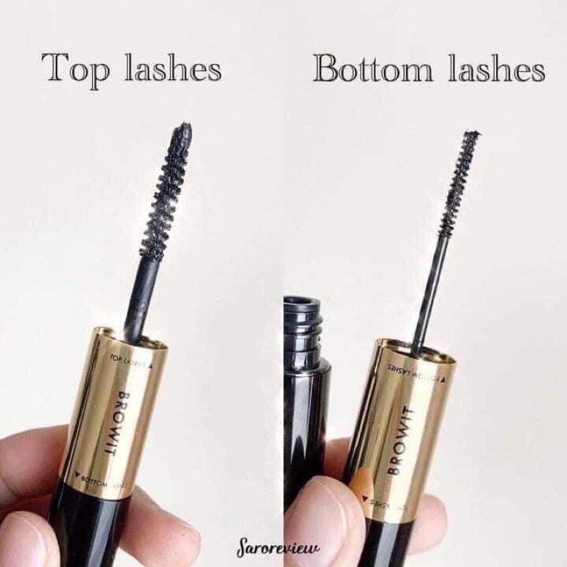Mascara &amp; Eyeliner 2 Đầu Browit by Nongchat Giúp Dưỡng Mi Dài, Cong Mi Hàng Thái Lan Chính Hãng