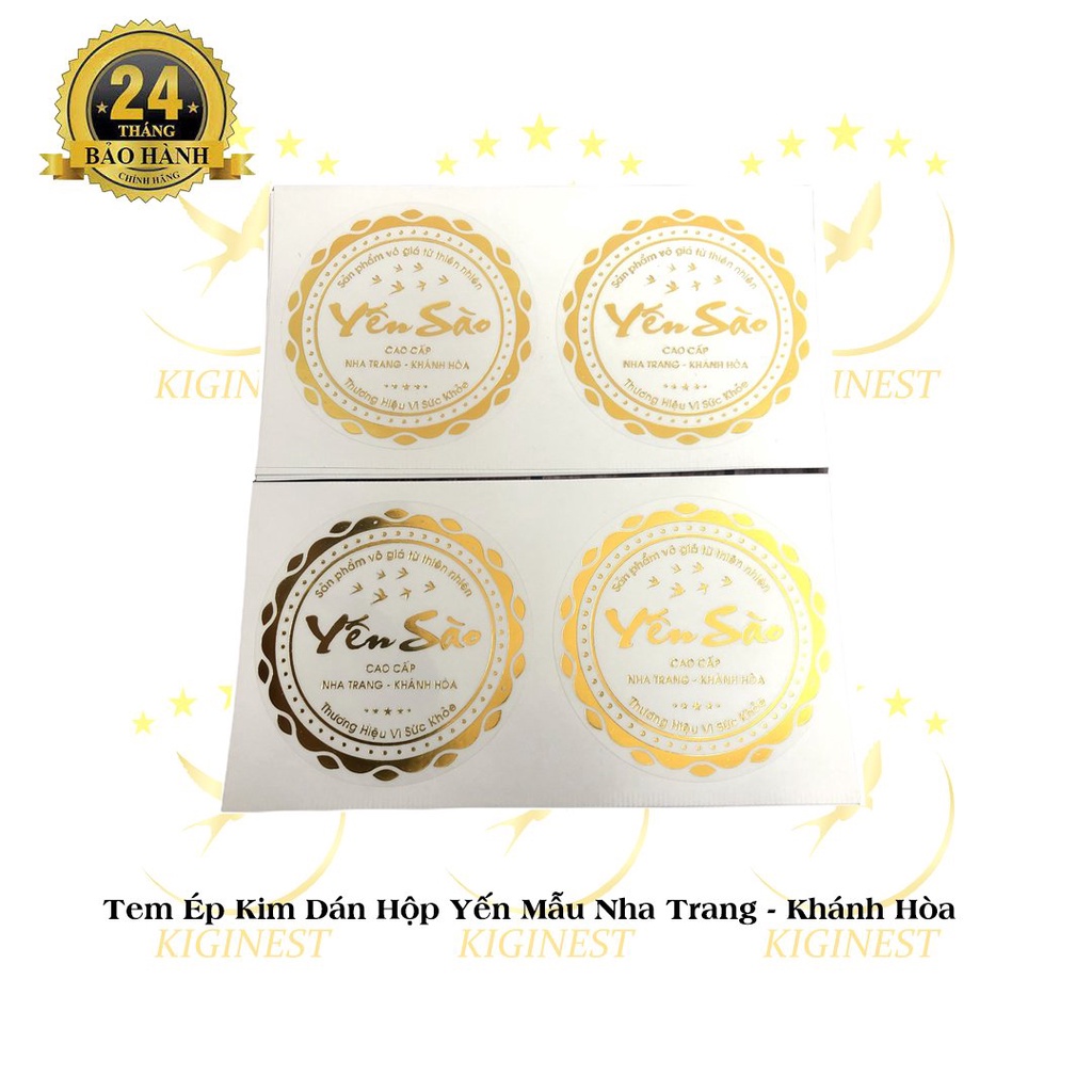 COMBO 50 Tem Nhãn Ép Kim Dán Hộp - Yến Sào Nha Trang Cao Cấp