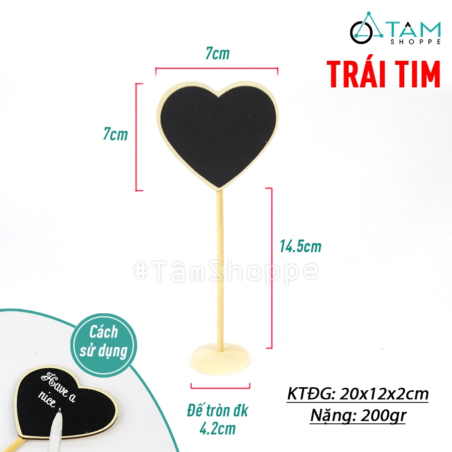 Bảng đen viết phấn gỗ mini để bàn chân cao BDMN-03
