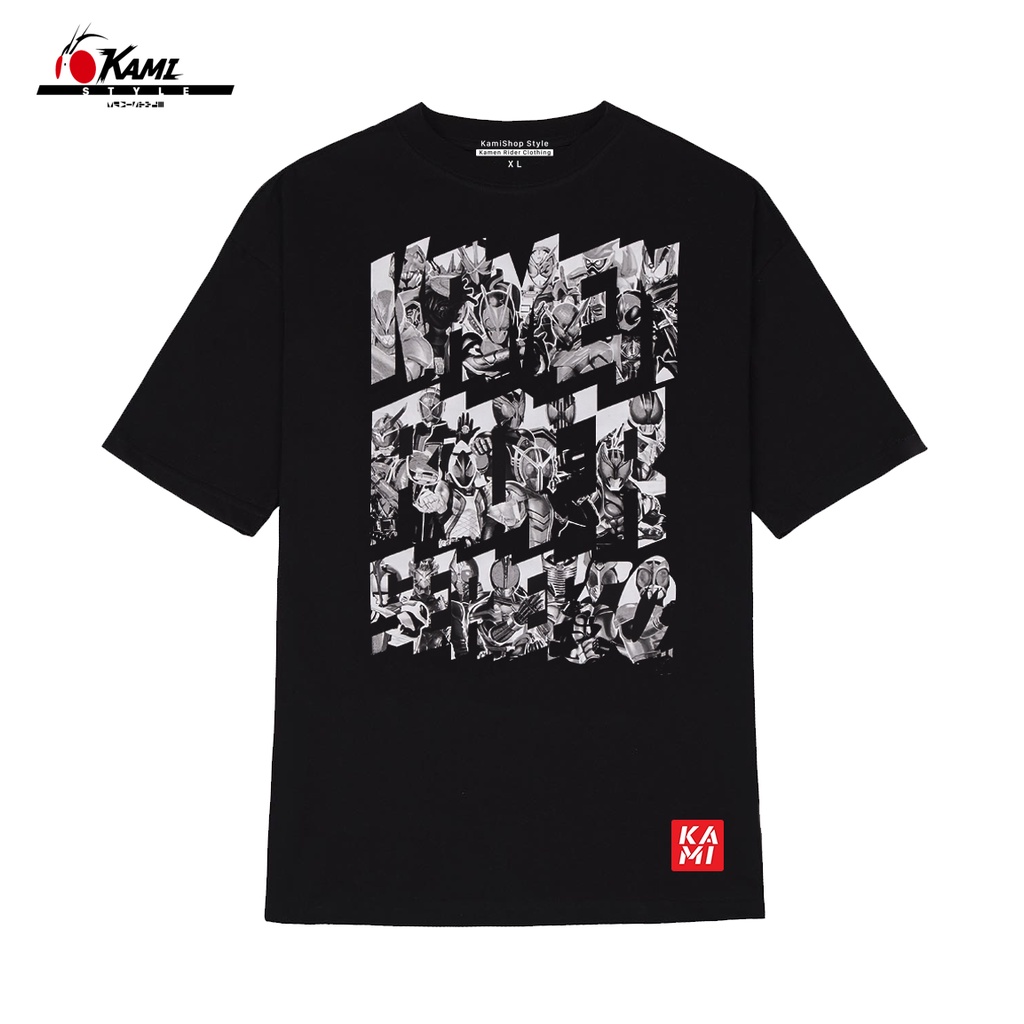 Áo thun Kamen Rider Series tay lỡ - BST Kamen Rider 20th - Unisex Form rộng - Màu đen