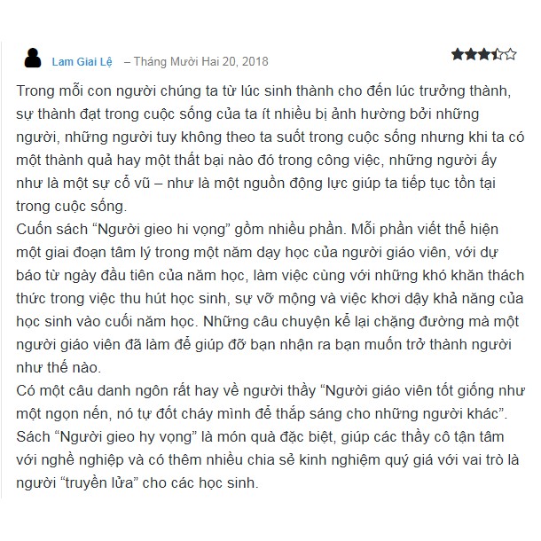 Sách Người Gieo Hy Vọng (Tái Bản)