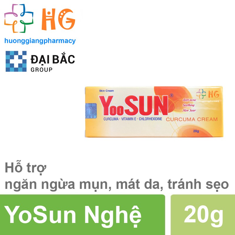 Yoosun Nghệ - Giúp làm mờ vết sẹo vết thâm do mụn, ngăn ngừa mụn. Làm thơm, làm mát và dưỡng da mềm và mịn da (Tuyb 20g)