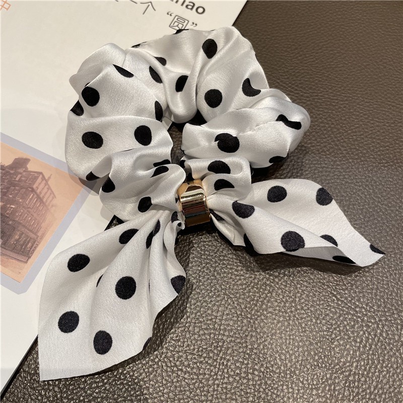 Dây Cột Tóc Vải Ruy Băng Thắt Nút Tai Thỏ Bằng Kim Loại C202-1 Mới