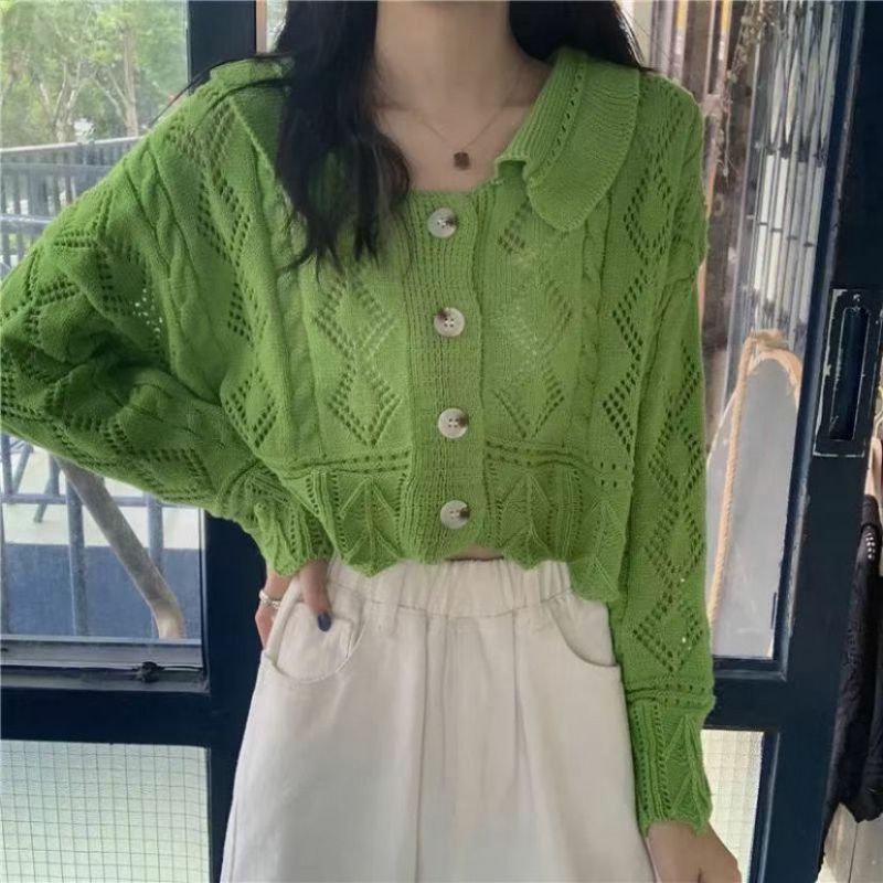 Áo Khoác Cardigan Thun Len Tay Dài Rằn Ri Ulzzang Thời Trang