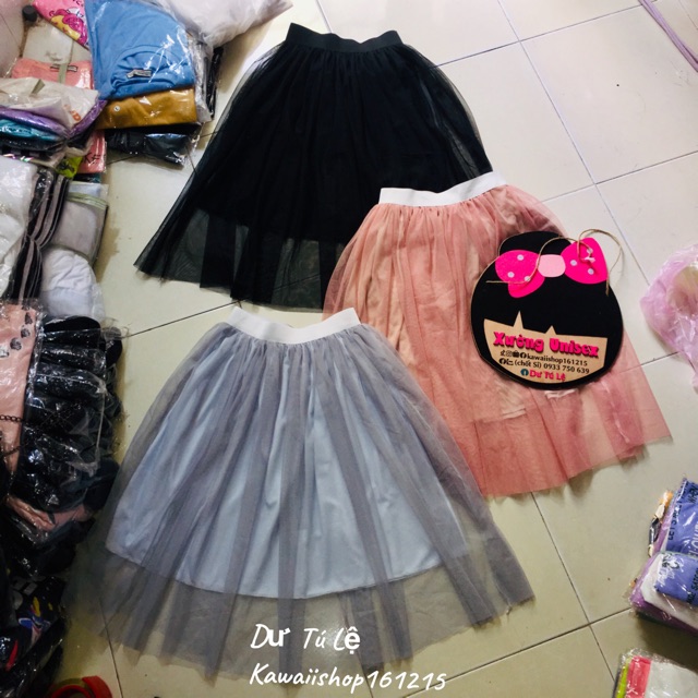 MS03 Chân váy tutu Dư Tú Lệ , váy lưới 2 lớp đai thun đủ màu | BigBuy360 - bigbuy360.vn