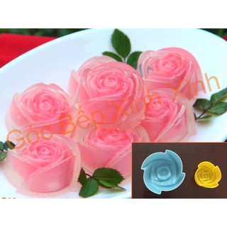 Combo 20 khuôn silicon rau cau hình hoa hồng 2 kich thước 3 và 5cm