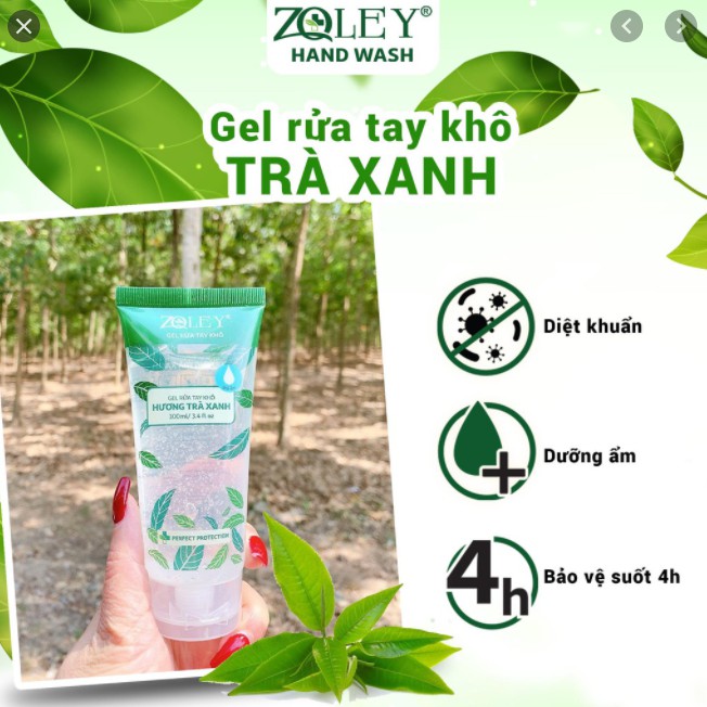 Gel rửa tay khô Zoley 100ml hoa anh đào/bạc hà/trà xanh