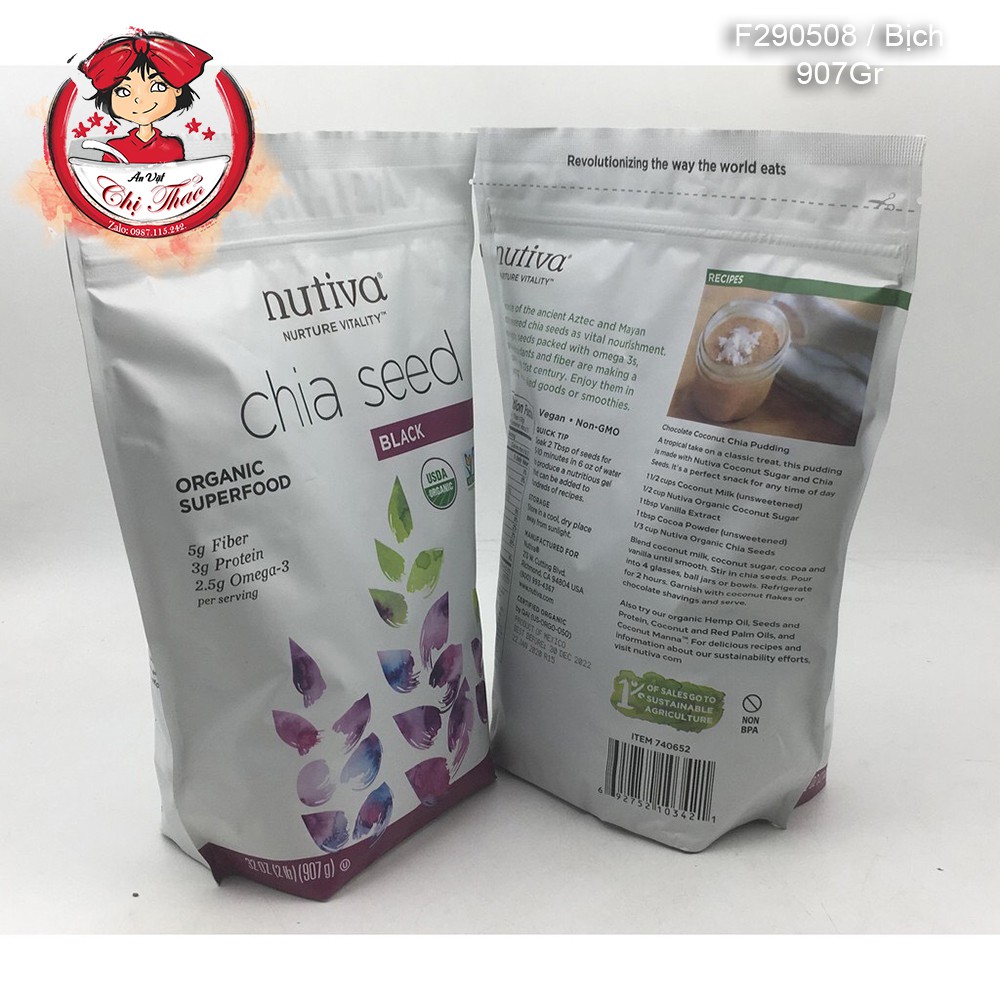 HẠT CHIA MỸ NUTIVA (907gr)