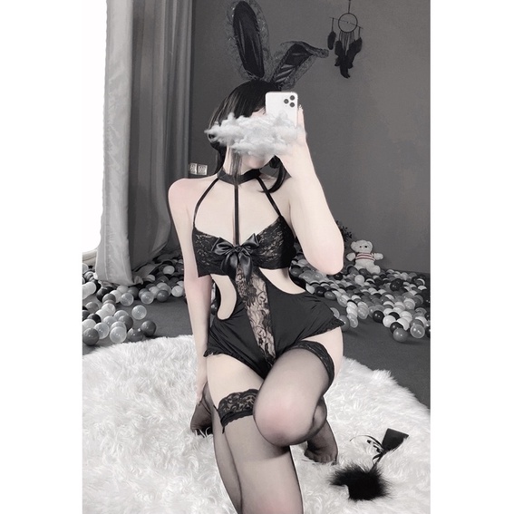 Mã : LL2521 - Trang Phục Hoá Trang Thỏ Dễ Thuơng - Bodysuit Ren Đen Gợi Cảm Cho Nàng - Cosplay Sexy | WebRaoVat - webraovat.net.vn