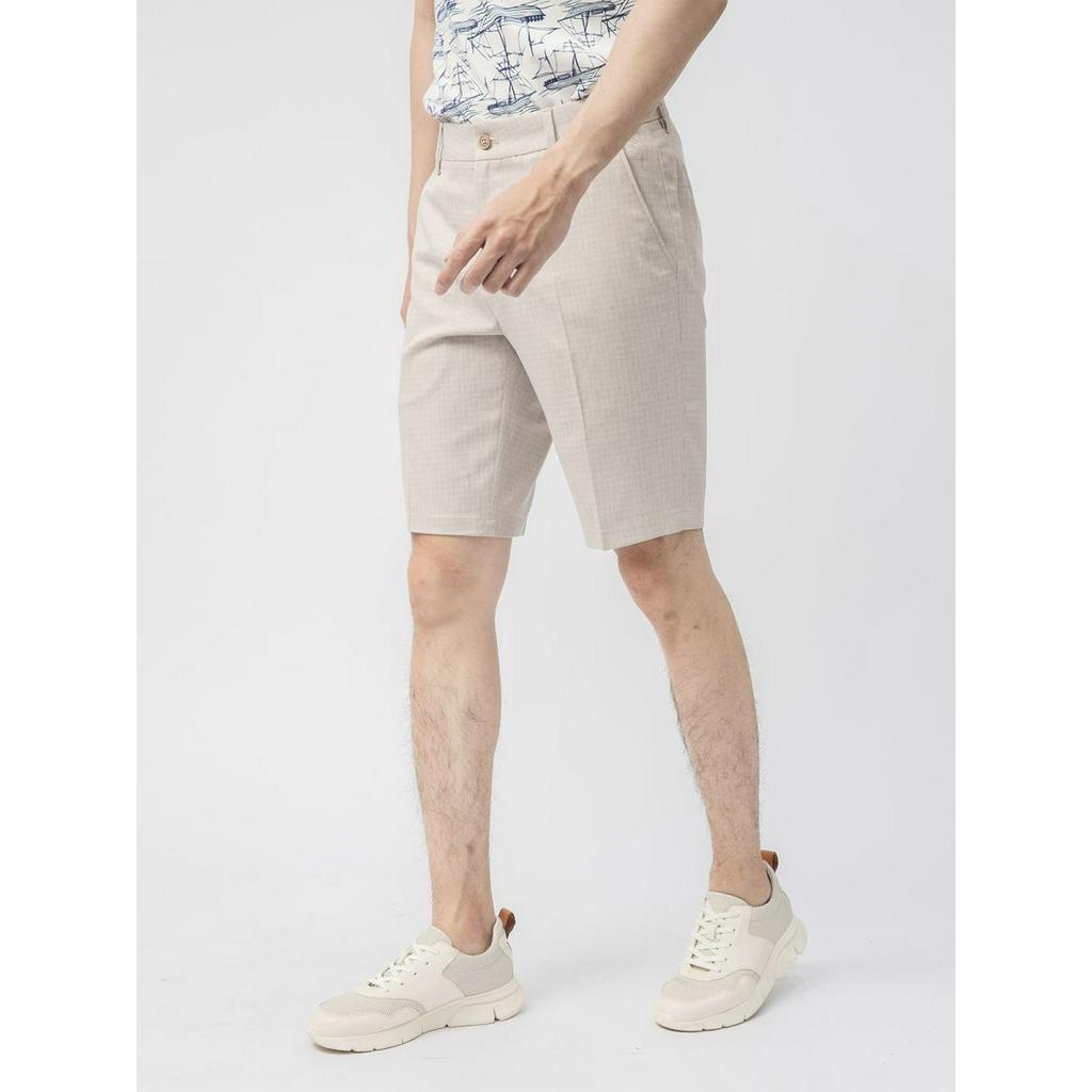 Quần short  âu nam Aristino   kẻ caro form  rộng ASO007S1