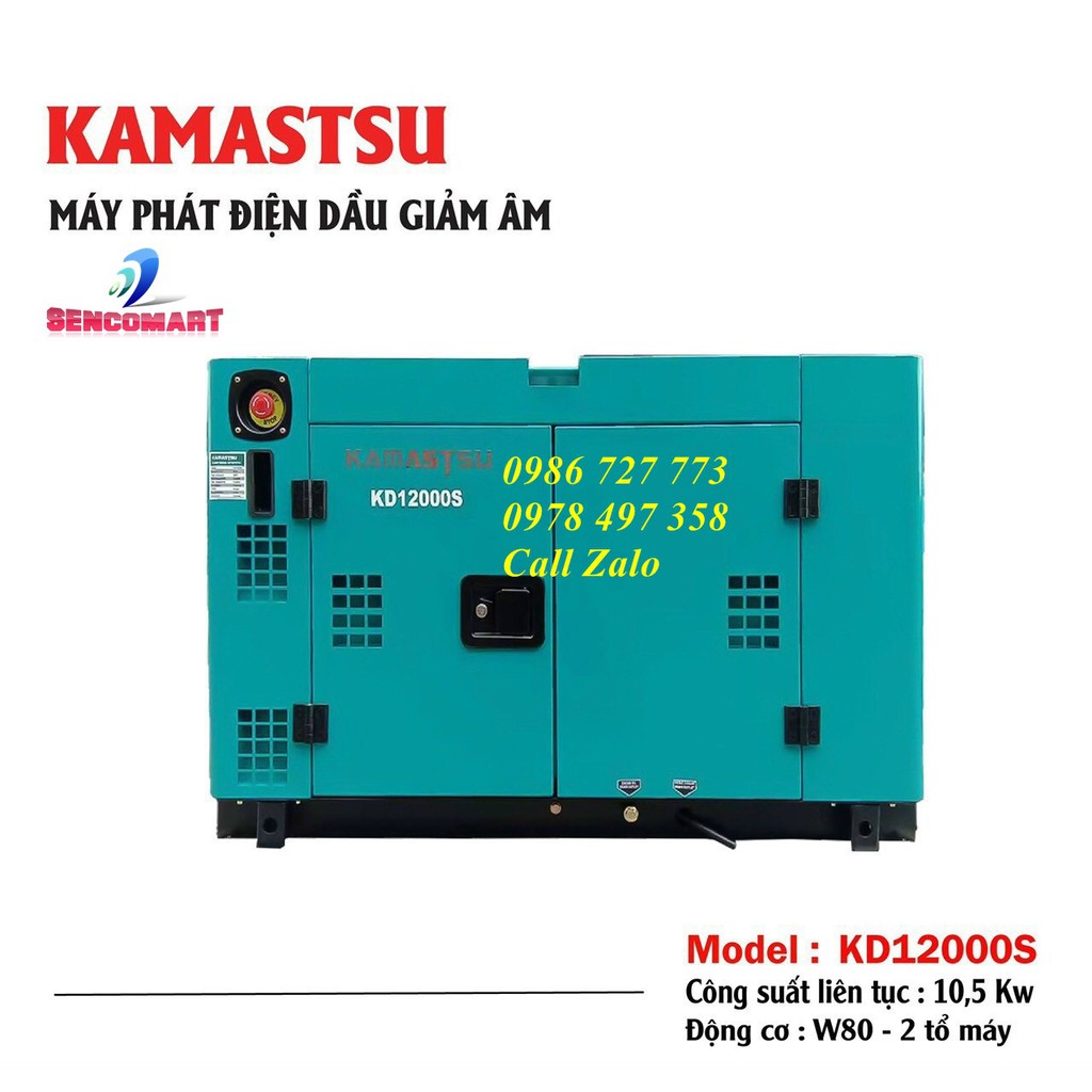 Mua máy phát điện chạy dầu công suất 10kw ở đâu bán Kamastsu KD12000S